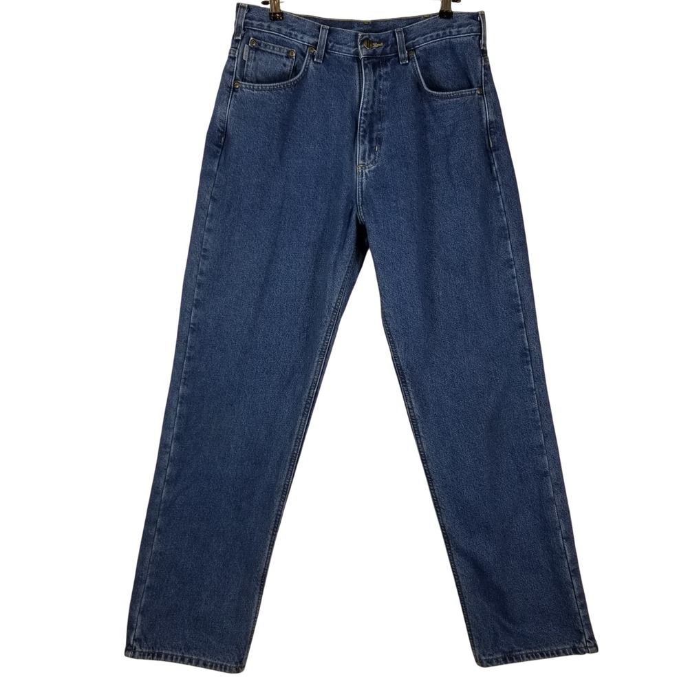 Carhartt B172 DST Mens Flannel Lined Relaxed Fit Jeans Dark Stone Blue 34x32